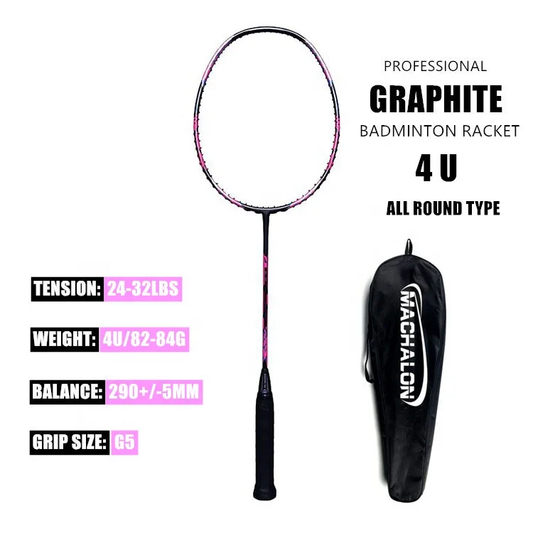 High Grade 4U Offensive Graphite Badminton Racket Second Reinforce Frame Professional Carbon Badminton Rackets 32lbs with Bag
High Grade 4U Offensive Graphite Badminton Racket Second Reinforce Frame Professional Carbon Badminton Rackets 32lbs with Bag