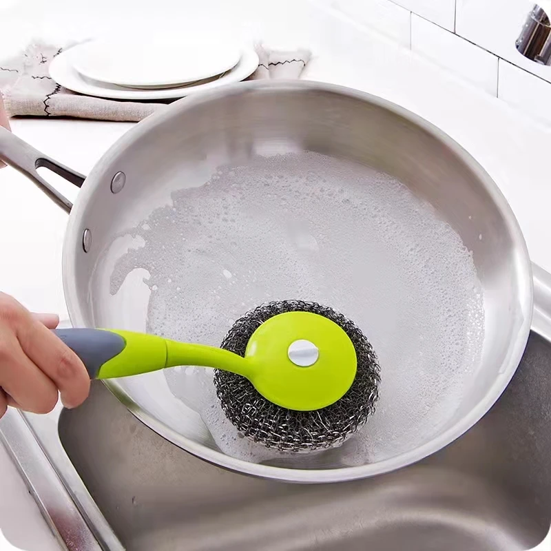 Stainless Steel Cleaning Brush Kitchen Wire Dish Brush Long Handle Clean Brush Cleaning Ball Pan Dishwashing Brush Kitchen Tools
Stainless Steel Cleaning Brush Kitchen Wire Dish Brush Long Handle Clean Brush Cleaning Ball Pan Dishwashing Brush Kitchen Tools