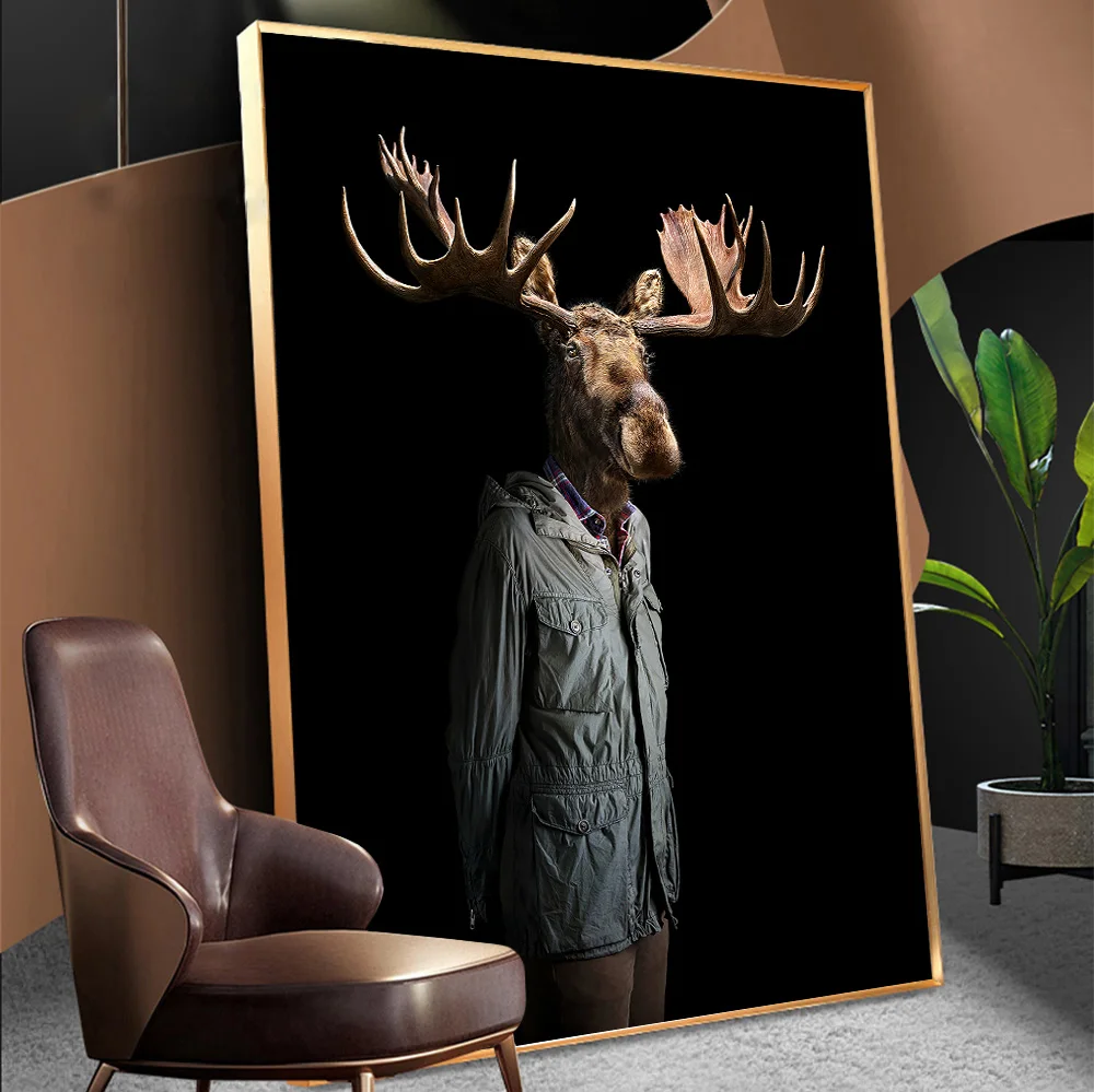 Caribou And Flamingo In Human Clothes Canvas Print Anthropomorphic Animal Art Painting On Wall Decor Picture For Home Room Adorn
Caribou And Flamingo In Human Clothes Canvas Print Anthropomorphic Animal Art Painting On Wall Decor Picture For Home Room Adorn