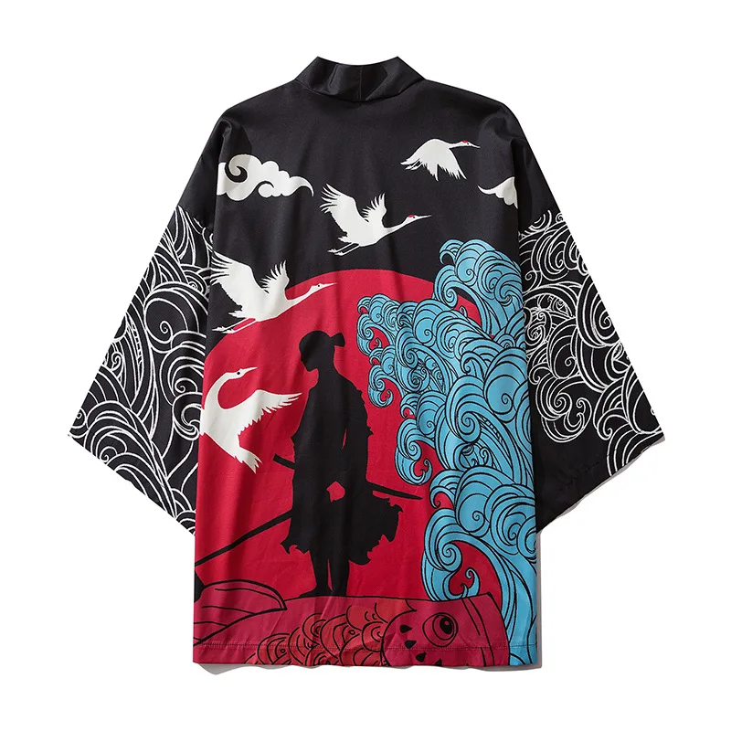 Harajuku Print Crane And Wave Kimono Japanese Traditional Clothes for Men Women Loose Robe Streetwear Cardigan Haori Obi
Harajuku Print Crane And Wave Kimono Japanese Traditional Clothes for Men Women Loose Robe Streetwear Cardigan Haori Obi