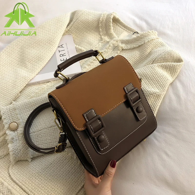 New Fashion Pu Leather Female School Bags 2021 High Quality Leisure Shoulder HandBag Vintage Color Contrast Flip Girl Backpacks
New Fashion Pu Leather Female School Bags 2021 High Quality Leisure Shoulder HandBag Vintage Color Contrast Flip Girl Backpacks