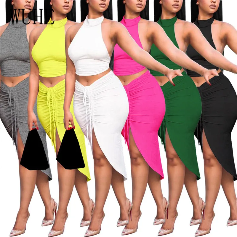 KEXU Casual Women 2 Piece Sets O Neck Off Shoulder Sleeveless Tanks Top and Front High Split Drawstring Lace Up Skirts Party
KEXU Casual Women 2 Piece Sets O Neck Off Shoulder Sleeveless Tanks Top and Front High Split Drawstring Lace Up Skirts Party