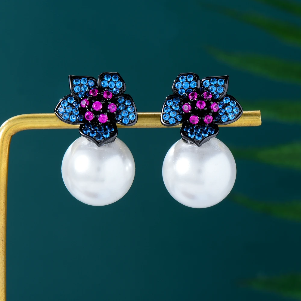 Siscathy New Fashion Cubic Zirconia Flower Pearl Drop Earrings For Women Sweet Elegant Crystal Pearl Stud Earring Party Jewelry
Siscathy New Fashion Cubic Zirconia Flower Pearl Drop Earrings For Women Sweet Elegant Crystal Pearl Stud Earring Party Jewelry