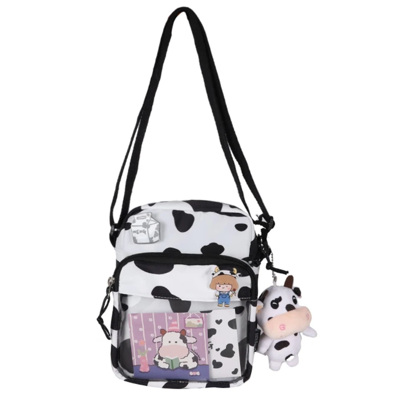 Harajuku Cow Pattern Canvas Bag Women Shoulder Messenger Transprant Crossbody Bag
Harajuku Cow Pattern Canvas Bag Women Shoulder Messenger Transprant Crossbody Bag