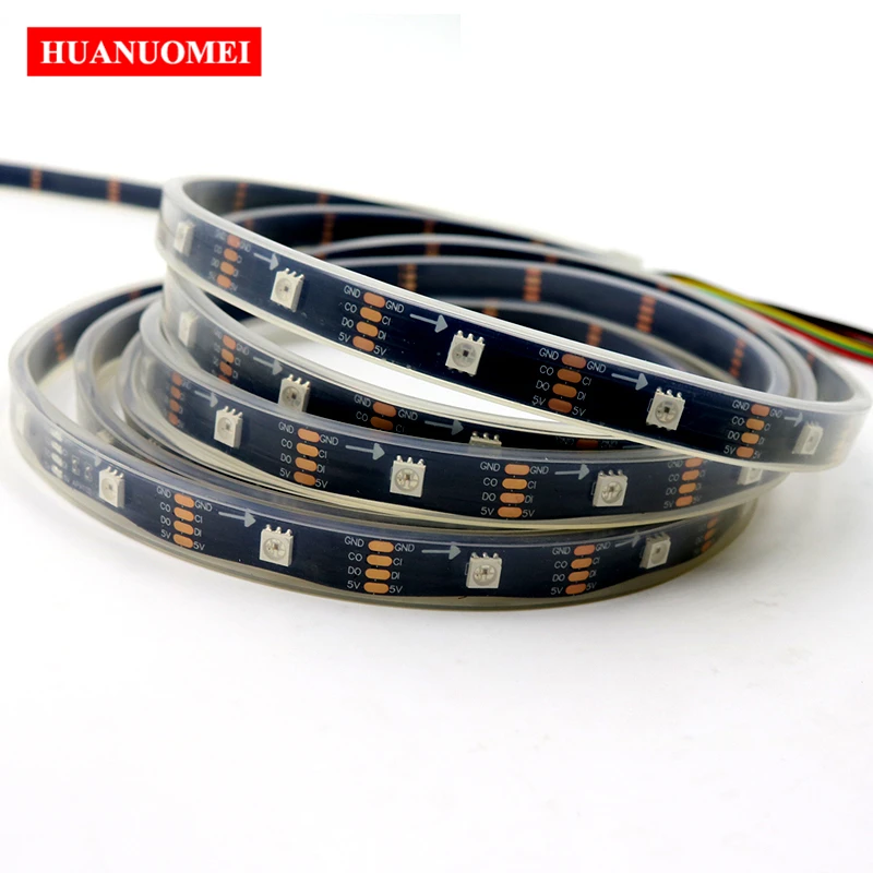 5V 30 светодиодный s/m APA107 адресуемый RGB Пиксельная полоса 5050 SMD цифровой APA102 гибкий