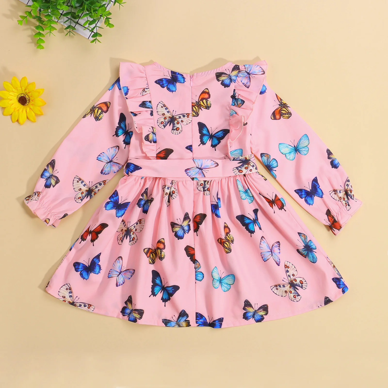 Little Girls Breathable Dress, Children Butterfly Printing Round Collar Lace Decoration Long Sleeve Princess Skirt with Belt
Little Girls Breathable Dress, Children Butterfly Printing Round Collar Lace Decoration Long Sleeve Princess Skirt with Belt