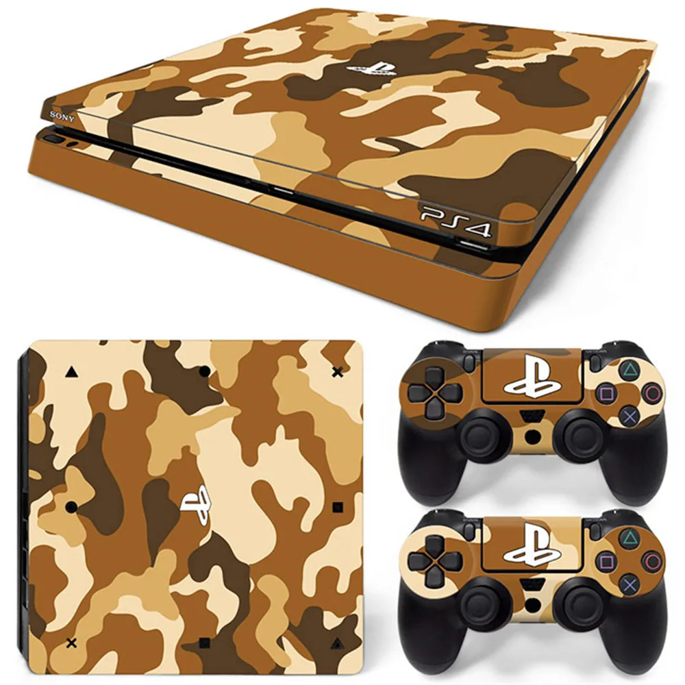 Наклейка для PS4 Slim Console Dark Skin Виниловая наклейка + 2 контроллера | Электроника