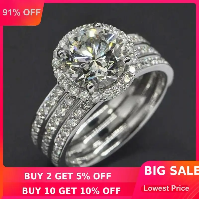 choucong Round cut 6mm Stone 5A Zircon stone 10KT White Gold Filled Bridal Engagement Wedding Band Ring Set Sz 5-11
choucong Round cut 6mm Stone 5A Zircon stone 10KT White Gold Filled Bridal Engagement Wedding Band Ring Set Sz 5-11