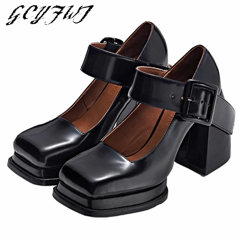Mary Janes High Heel Shoes Buckle Strap Square Toe Loafers Shallow Sexy Women Single Shoes Platform Thick Bottom Chaussure Femme
Mary Janes High Heel Shoes Buckle Strap Square Toe Loafers Shallow Sexy Women Single Shoes Platform Thick Bottom Chaussure Femme