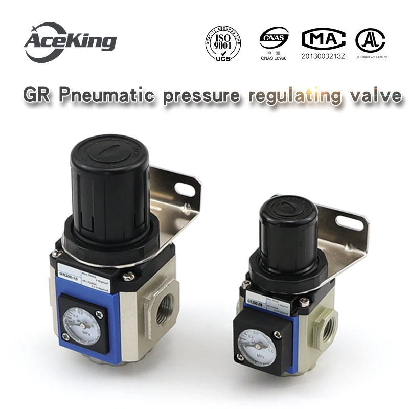 

Pneumatic pressure regulating valve gr200-08 gr300-08 10 15 pressure reducing valve pressure gauge adjustable valve air source