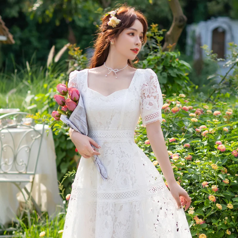 2021 Summer Elegant Sweet Fairy Girl Long Dress OOTD Vintage Sexy Slim Lace Evening Dresses Chic
2021 Summer Elegant Sweet Fairy Girl Long Dress OOTD Vintage Sexy Slim Lace Evening Dresses Chic