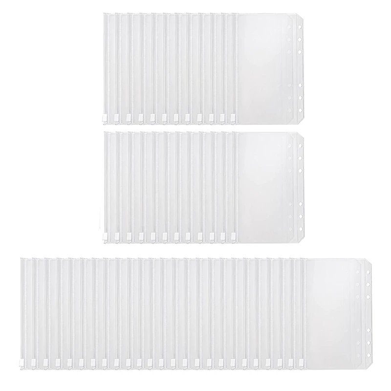 50 Pack Binder Pockets A6 Size 6 Holes Zipper Binder Pouch Folders,Zipper Binder Envelopes for Documents Notebooks Cards
50 Pack Binder Pockets A6 Size 6 Holes Zipper Binder Pouch Folders,Zipper Binder Envelopes for Documents Notebooks Cards