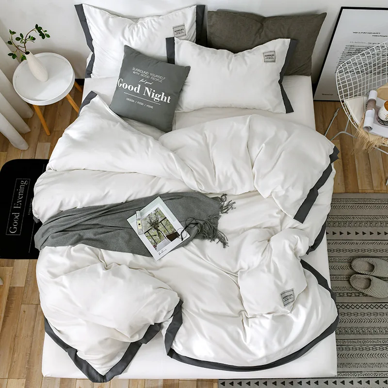 Ins style wash cotton four-piece set quilt cover/bed sheet/pillowcase simple dormitory sheets quilt set twin/queen/king bedding
Ins style wash cotton four-piece set quilt cover/bed sheet/pillowcase simple dormitory sheets quilt set twin/queen/king bedding