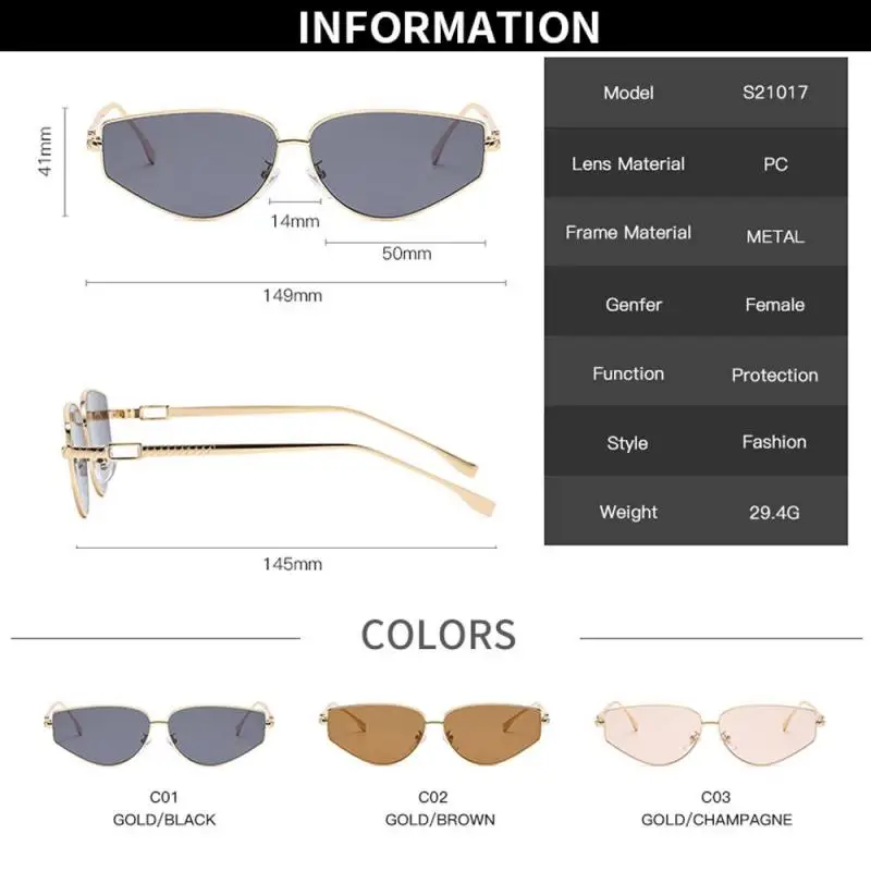 LongKeeper Cat Eye Sunglasses Metal Frame Women Black Brown Triangle Sun Glasses Small Shades UV400 Lunettes De Soleil Femme
LongKeeper Cat Eye Sunglasses Metal Frame Women Black Brown Triangle Sun Glasses Small Shades UV400 Lunettes De Soleil Femme