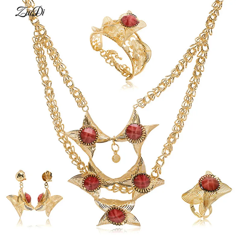 ZuoDi Exquisite Dubai Gold Colorful Jewelry Set Wholesale 2019 Nigerian Wedding Fashion African Beads Bridal Jewelry Set Brand
ZuoDi Exquisite Dubai Gold Colorful Jewelry Set Wholesale 2019 Nigerian Wedding Fashion African Beads Bridal Jewelry Set Brand