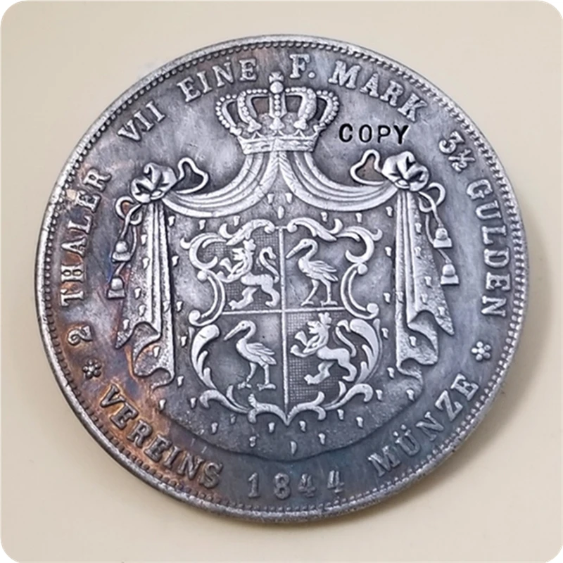 1844 A Германия (Reuss Obergreiz) 2 thaler 3 1/2 Gulden хайнрич ХХ копия монеты|Безвалютные монеты| |