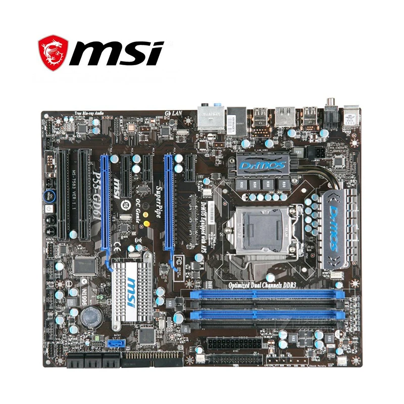 Для материнской платы MSI P55 GD61 LGA 1156 DDR3 для Intel P55M десктопная материнская плата SATA II