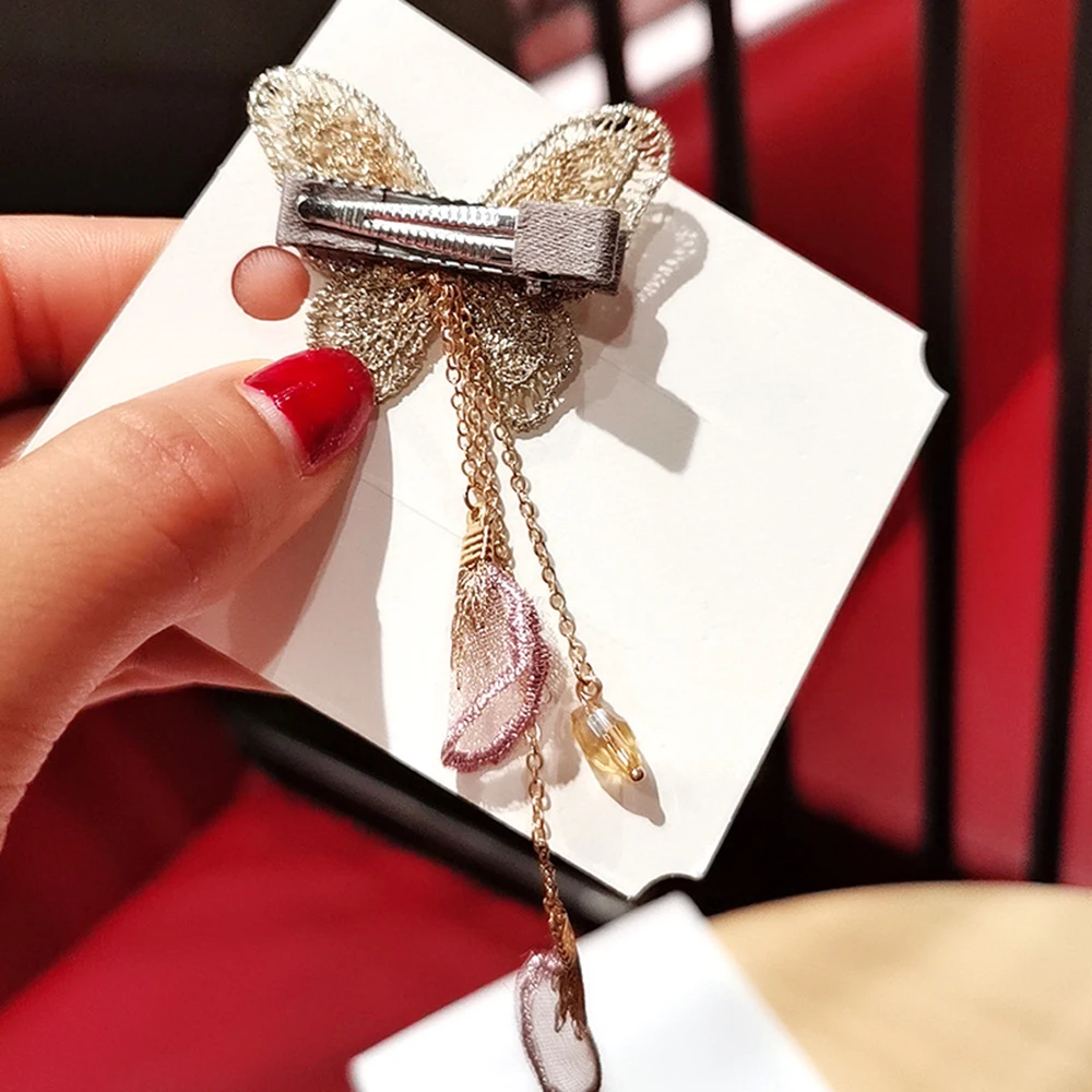 2Pcs/Set Women Girls Cute Lace Butterfly Tassel Hairpins Sweet Hair Ornament Clip Barrettes Fashion Lovely Hair Accessories
2Pcs/Set Women Girls Cute Lace Butterfly Tassel Hairpins Sweet Hair Ornament Clip Barrettes Fashion Lovely Hair Accessories