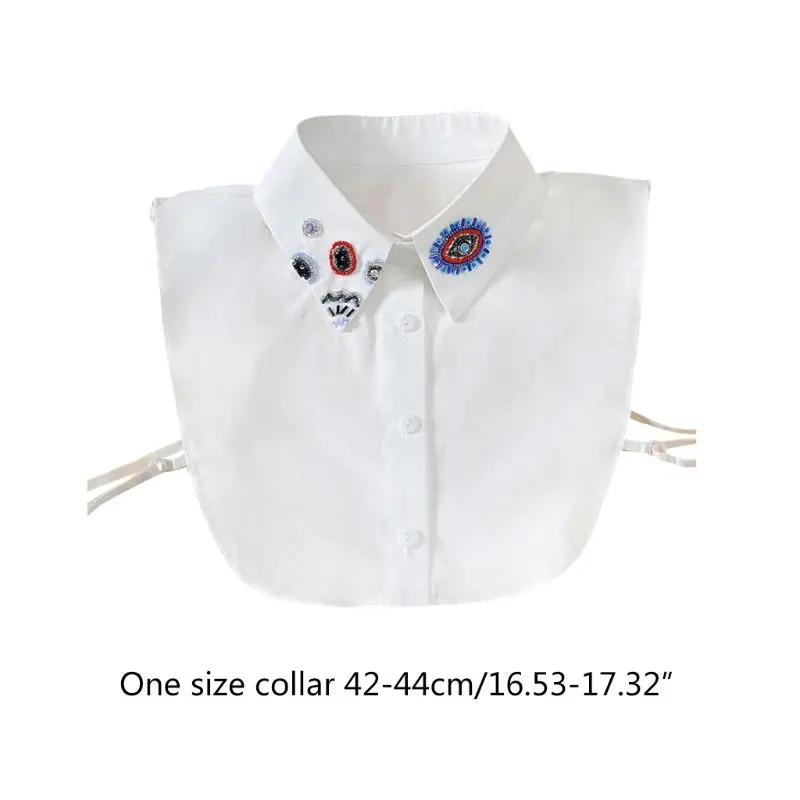 Retro Women Cotton Detachable Half-Shirt Handmade Bead Eye Patterned Fake Collar 649C
Retro Women Cotton Detachable Half-Shirt Handmade Bead Eye Patterned Fake Collar 649C