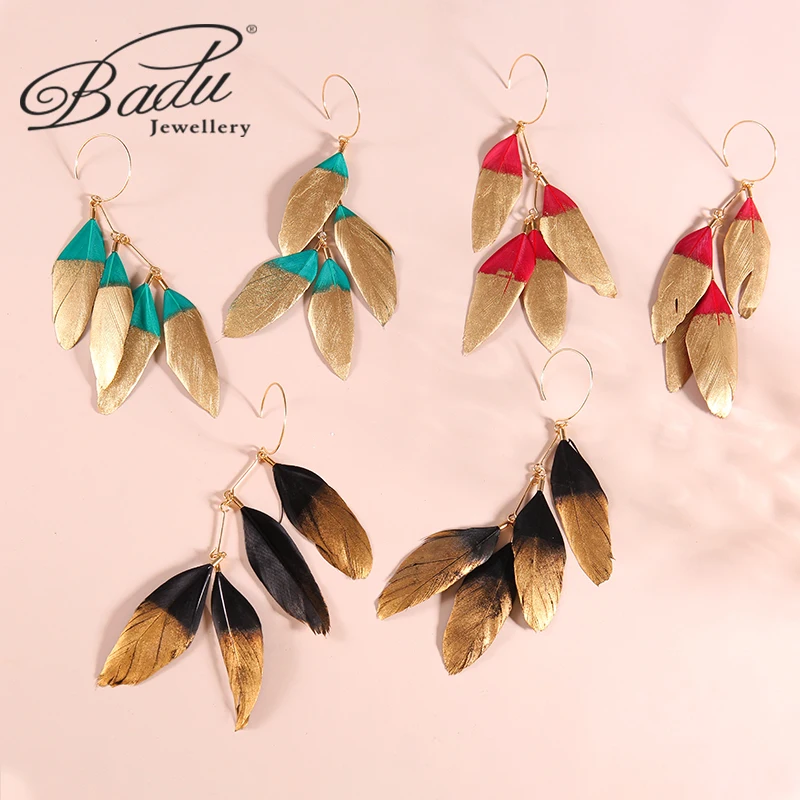 Badu 2021 New Bohemian Feather Long Dangle Earrings Vintage Ethnic Gradient Tassel Earrings For Women Jewelry Accessories Gift
Badu 2021 New Bohemian Feather Long Dangle Earrings Vintage Ethnic Gradient Tassel Earrings For Women Jewelry Accessories Gift