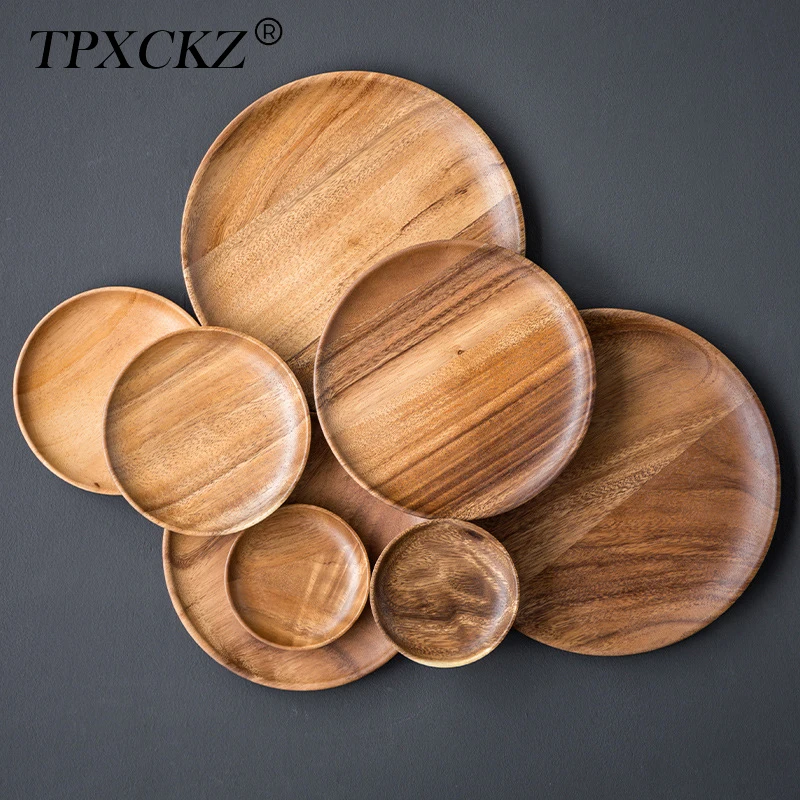 TPXCKz Round Wood Dish Natural Acacia Whole Wooden Dinner Tableware Plates Trays for Cake Fruit Dessert Tea Dinner Tableware 
TPXCKz Round Wood Dish Natural Acacia Whole Wooden Dinner Tableware Plates Trays for Cake Fruit Dessert Tea Dinner Tableware