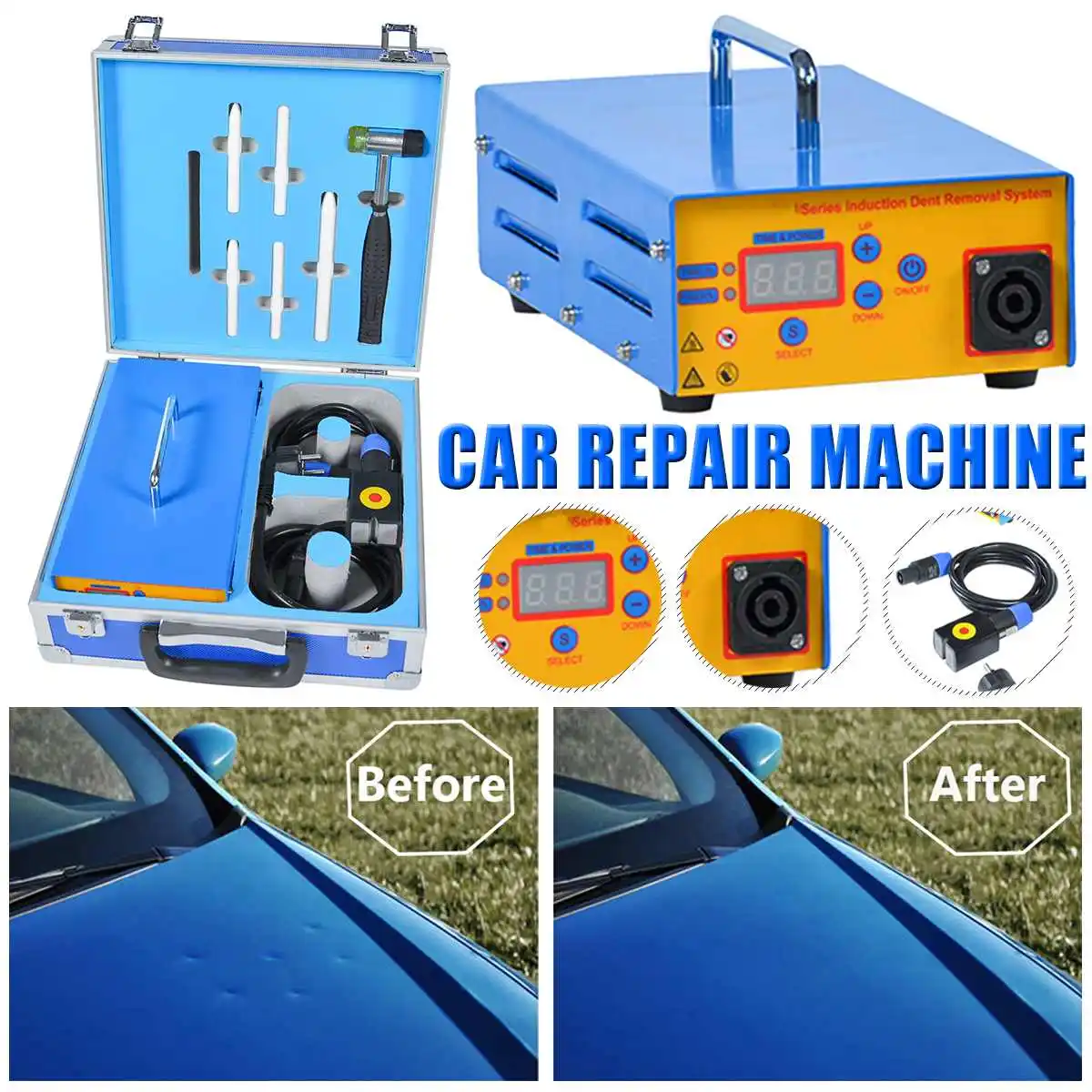 1380W US/EU Plug Car Dent Repair Induction Heater Dent Repair Remover Tool Machine Car Body Paintless Dent Removing 110V/220V
1380W US/EU Plug Car Dent Repair Induction Heater Dent Repair Remover Tool Machine Car Body Paintless Dent Removing 110V/220V