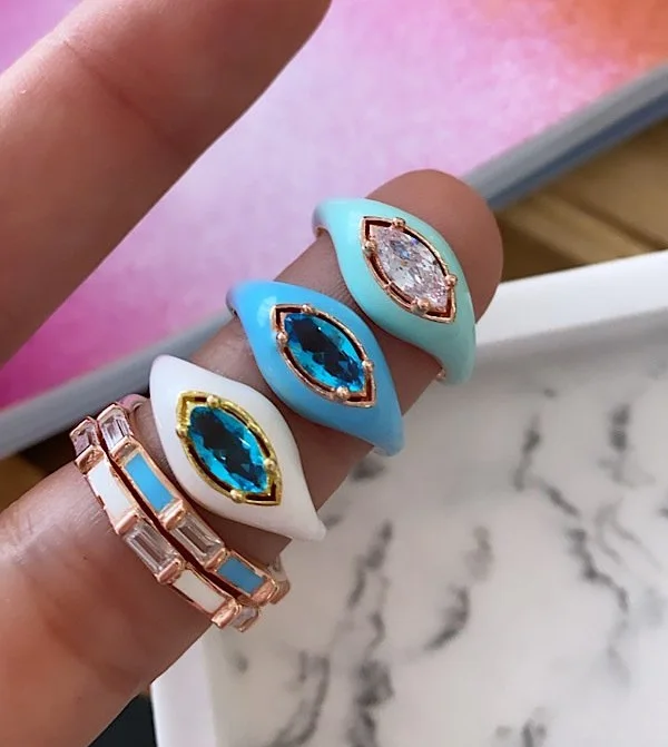 White Blue Purple Pink Enamel Marquise Eye Shaped Women Finger Ring Gold Color Colorful Summer Jewelry
White Blue Purple Pink Enamel Marquise Eye Shaped Women Finger Ring Gold Color Colorful Summer Jewelry