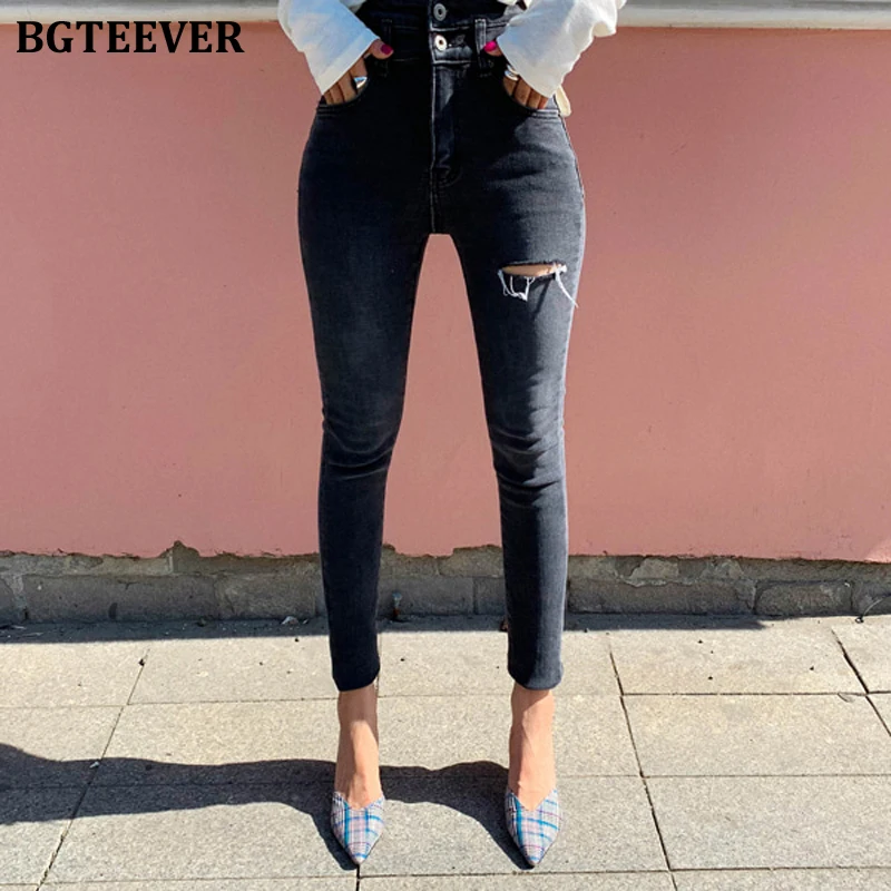 BGTEEVER High Waist Skinny Jeans Women Streetwear Ripped Holes Pencil Jeans Female Denim Jeans Stretch Denim Pants femme 2019
BGTEEVER High Waist Skinny Jeans Women Streetwear Ripped Holes Pencil Jeans Female Denim Jeans Stretch Denim Pants femme 2019