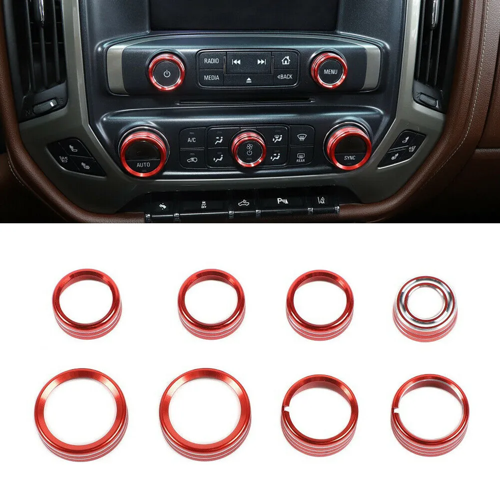 8Pcs/Set Car Central Control Knob Trim Cover Rotary Control Switch Decoration Rings Cover For Chevrolet Silverado 2014-2018
8Pcs/Set Car Central Control Knob Trim Cover Rotary Control Switch Decoration Rings Cover For Chevrolet Silverado 2014-2018