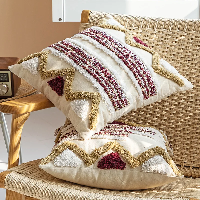 Nordic Tufted Embroidered Pillowcase, Moroccan Folk Style Nordic Homestay Sofa Cushion Cover Tufted Decorative Pillowcase
Nordic Tufted Embroidered Pillowcase, Moroccan Folk Style Nordic Homestay Sofa Cushion Cover Tufted Decorative Pillowcase