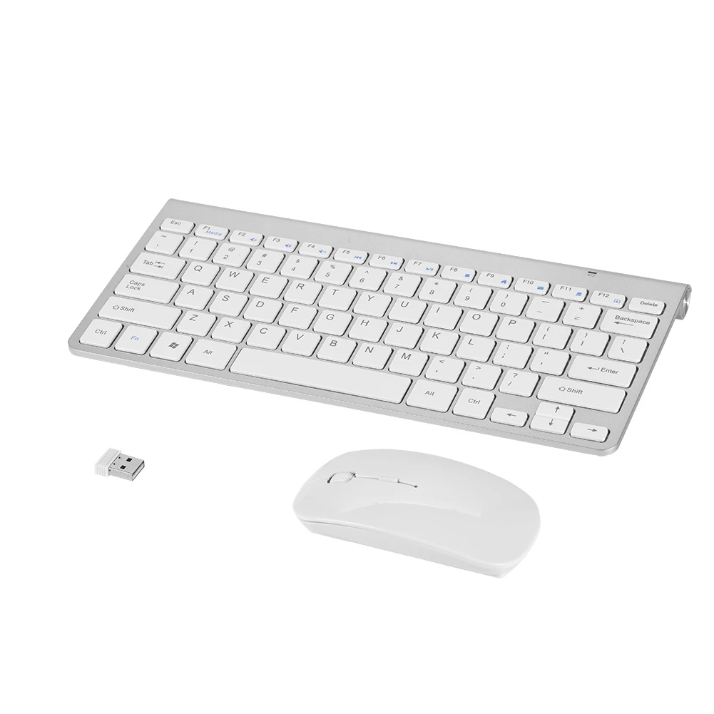 Slim Waterproof 2.4GHz Wireless Keyboard and Mouse Kit for Desktop Laptop Silver
Slim Waterproof 2.4GHz Wireless Keyboard and Mouse Kit for Desktop Laptop Silver