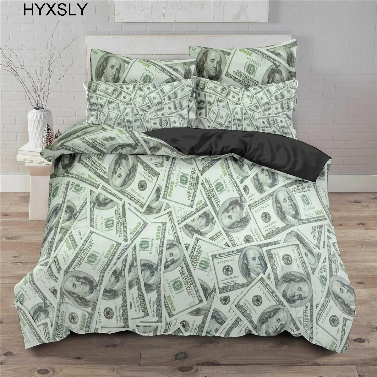 

3D Modern Bedding Set Dollar Motif Printed Duvet Cover Comforter Cover 2/3 Pcs Money Pattern Funny Bed Set Decor Bedclothes
