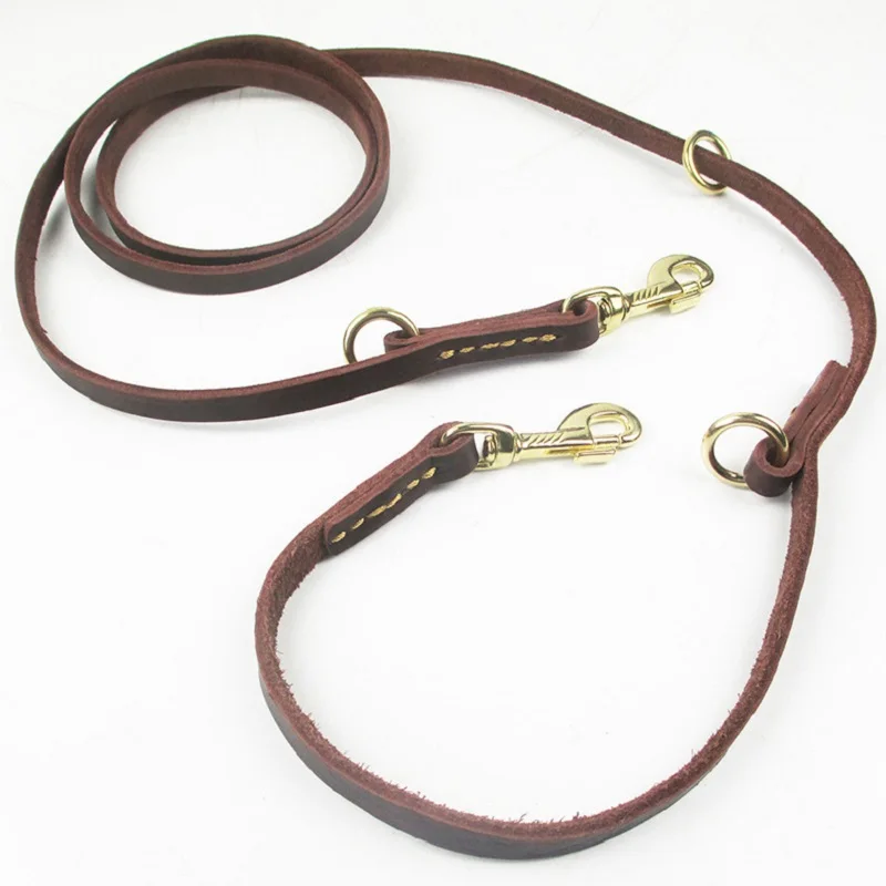 Multifunctional two Dog Leash Genuine Leather Double Leashes P chain Collar Adjustable Long Short pet Dog Walking Training Leads
Multifunctional two Dog Leash Genuine Leather Double Leashes P chain Collar Adjustable Long Short pet Dog Walking Training Leads