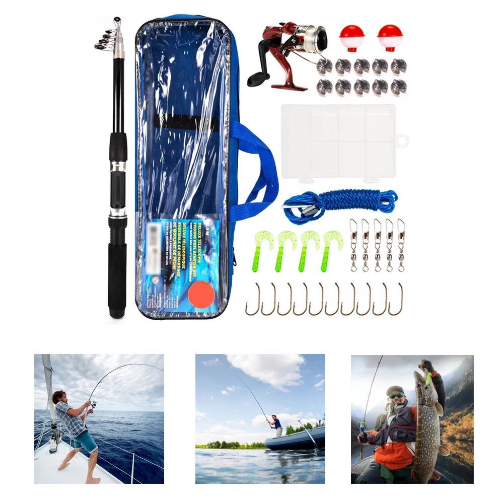 Fishing Accessories Kit Spinning Reel Combo Set With Carbon Telescopic Fishing Rod Bag Lures Line Full Kits For Skill Training
Fishing Accessories Kit Spinning Reel Combo Set With Carbon Telescopic Fishing Rod Bag Lures Line Full Kits For Skill Training
