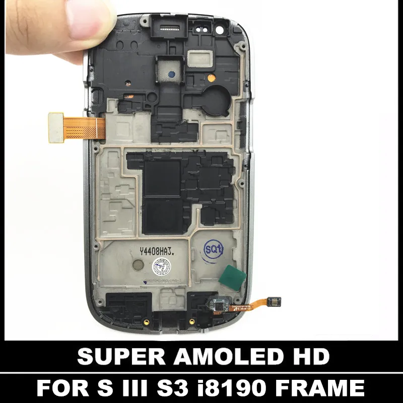 С рамкой LCDs Замена для Samsung Galaxy SIII S3 Mini i8190 LCD Super AMOLED дисплей сенсорный экран Полный