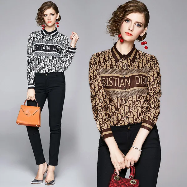 chemise femme Letter Printing blouse women Full Long Sleeves haut femme Turn Down Collar blusas mujer blouses et chemises Daily
chemise femme Letter Printing blouse women Full Long Sleeves haut femme Turn Down Collar blusas mujer blouses et chemises Daily
