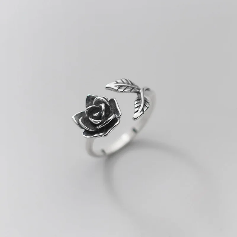 Real 925 Sterling Silver Vintage Rose Flower Open Rings for Women Hypoallergenic Jewelry
Real 925 Sterling Silver Vintage Rose Flower Open Rings for Women Hypoallergenic Jewelry