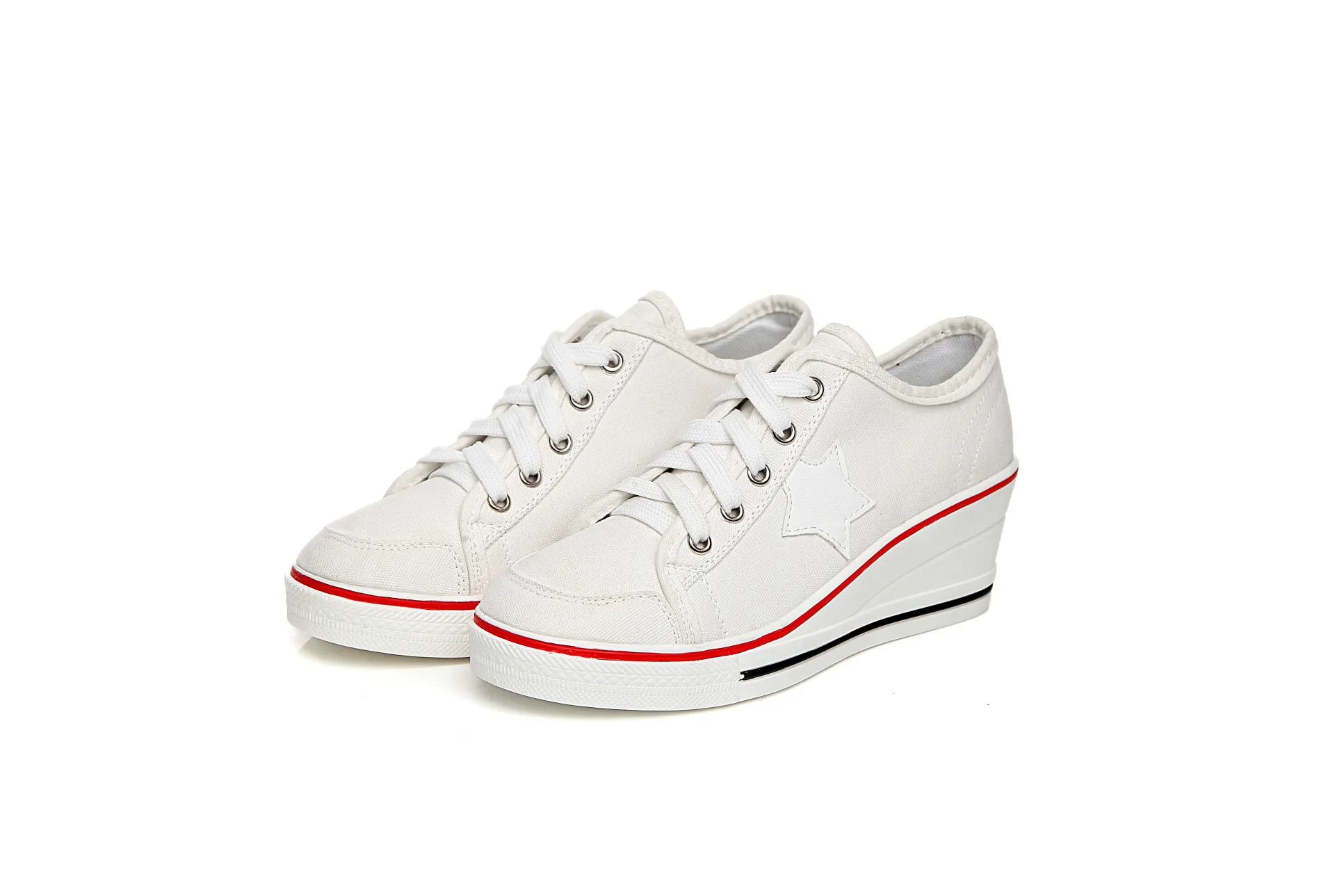 2020 New wedge canvas shoes women's platform with thick-soled single shoes low-top white shoes lace up student shoes
2020 New wedge canvas shoes women's platform with thick-soled single shoes low-top white shoes lace up student shoes