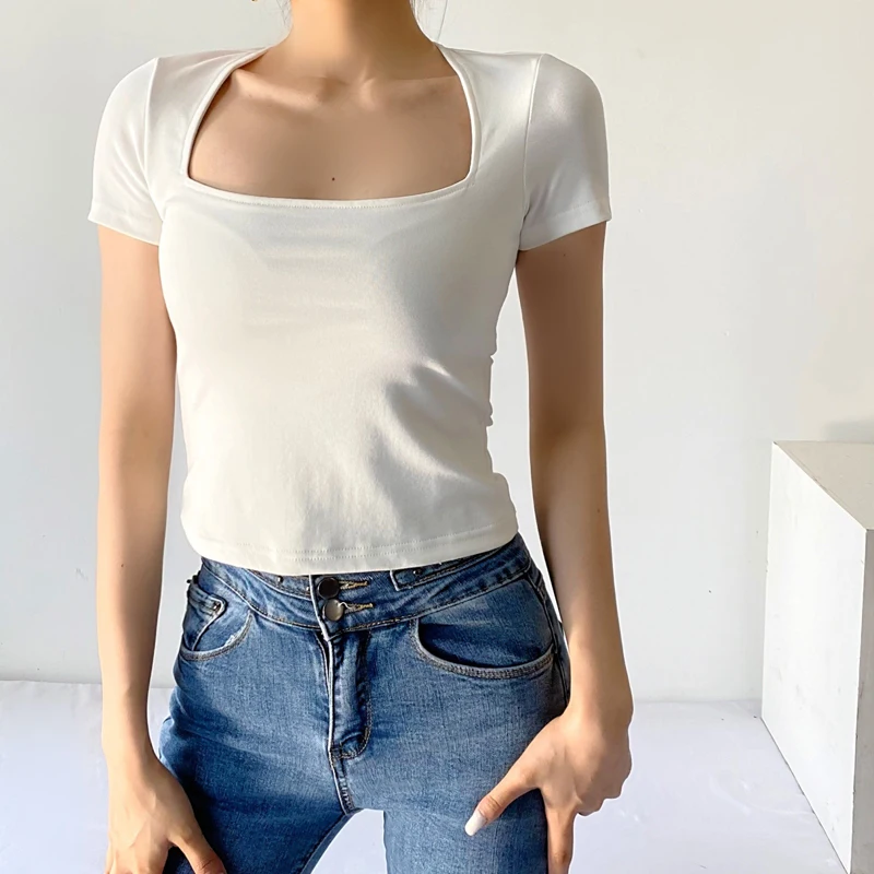 DOUJILI Summer T-Shirts Soft Cotton Short Top Tees White Black High Quality Short Sleeve Top Tees For Women
DOUJILI Summer T-Shirts Soft Cotton Short Top Tees White Black High Quality Short Sleeve Top Tees For Women