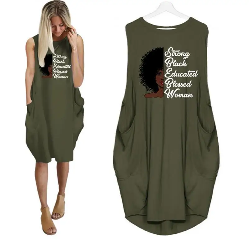 Black Women Letters Print Dress Pocket Loose Sleeveless Dresses Summer Vestidos Female Dress Oversized 5XL
Black Women Letters Print Dress Pocket Loose Sleeveless Dresses Summer Vestidos Female Dress Oversized 5XL