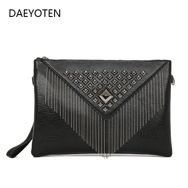 DAEYOTEN Rivet Tassel Clutch Bag Punk Style Luxury Handbag Women Bags Designer Shoulder Bag Womens Purses And Handbags ZM0270
DAEYOTEN Rivet Tassel Clutch Bag Punk Style Luxury Handbag Women Bags Designer Shoulder Bag Womens Purses And Handbags ZM0270