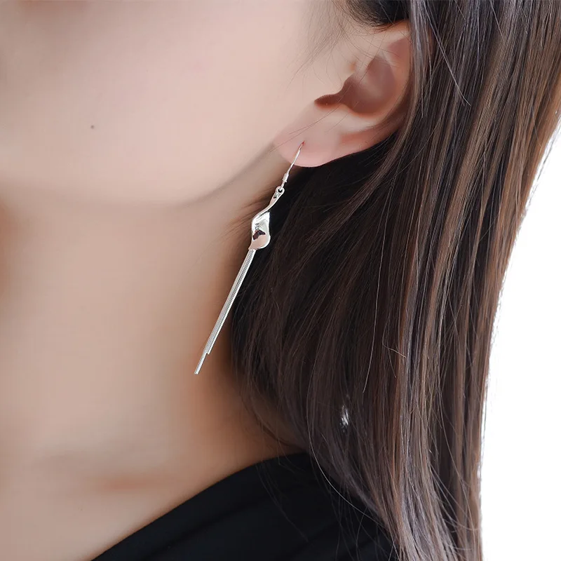 Luxury Long Style Women Tassel Earrings 925 Sterling Silver Exaggerated Twist Drop Earrings 
Luxury Long Style Women Tassel Earrings 925 Sterling Silver Exaggerated Twist Drop Earrings