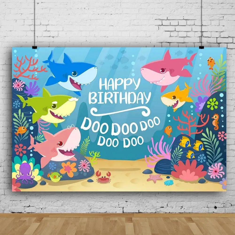 Ocean Shark Crown Coral Baby Birthday Photography Underwater World Background Customized Photographic Backdrops for Photo Studio
Ocean Shark Crown Coral Baby Birthday Photography Underwater World Background Customized Photographic Backdrops for Photo Studio