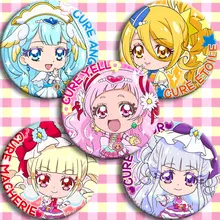 58mm Animation Bagdes Pretty Cure Max Heart Round Brooch Backpack deco