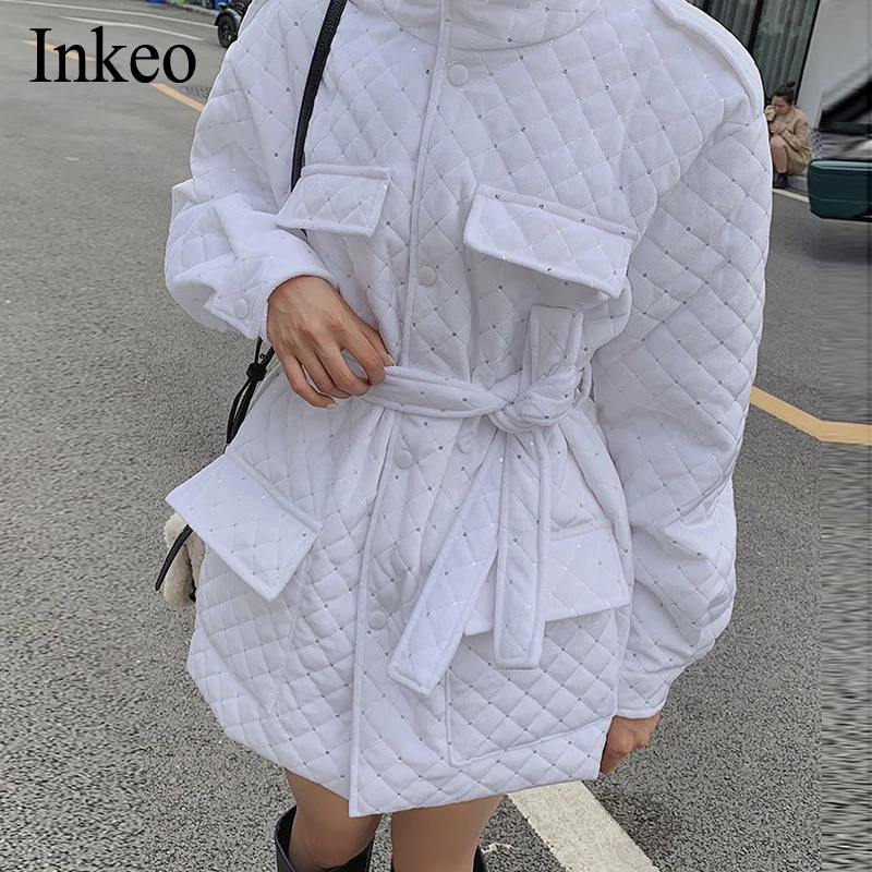 Korea style Women Turtleneck Parkas 2021 New Long sleeve Female Loose Padded coat jacket Two piece set Fashion White INKEO 9O103
Korea style Women Turtleneck Parkas 2021 New Long sleeve Female Loose Padded coat jacket Two piece set Fashion White INKEO 9O103