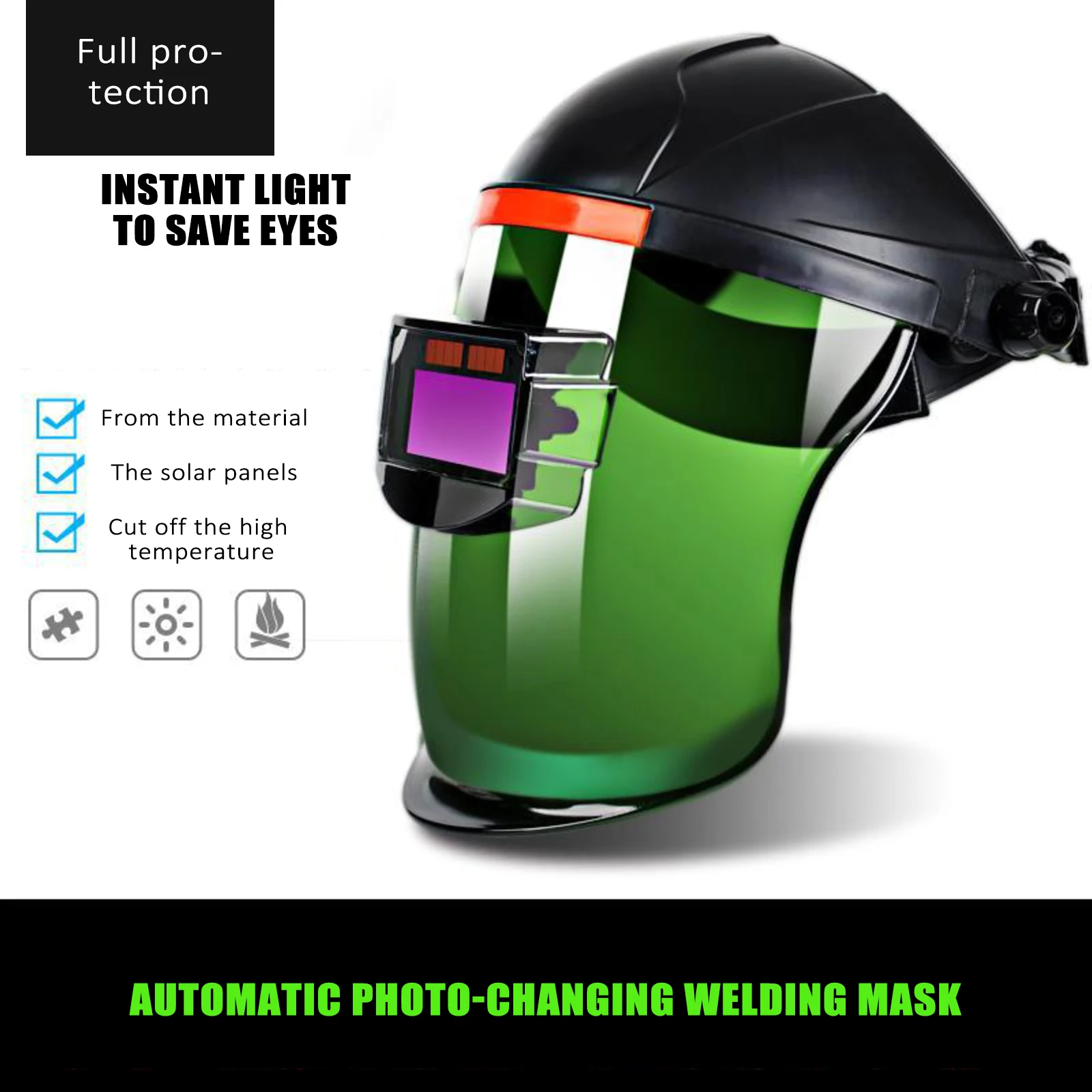 Auto Darkening Welding Helmet Variable Darkening Welding Mask Weld Hood Solar Powered for Building Welding Mechanic
Auto Darkening Welding Helmet Variable Darkening Welding Mask Weld Hood Solar Powered for Building Welding Mechanic