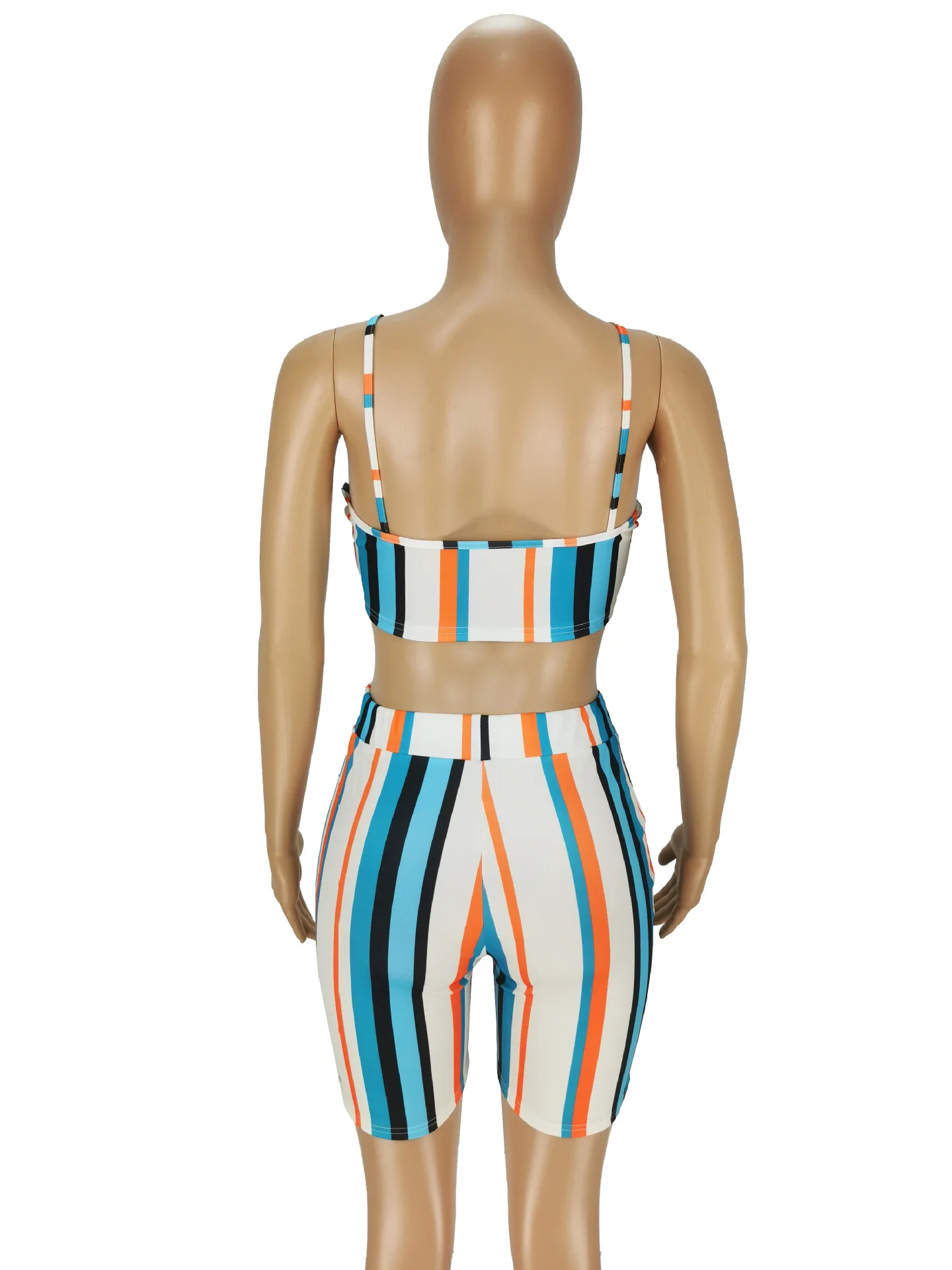 Women Short Striped Print Outfits Summer 2021 Sleeveless Spaghetti Strap Vest Tops + Casual Shorts Lady Nightclub Outfits S-2XL
Women Short Striped Print Outfits Summer 2021 Sleeveless Spaghetti Strap Vest Tops + Casual Shorts Lady Nightclub Outfits S-2XL