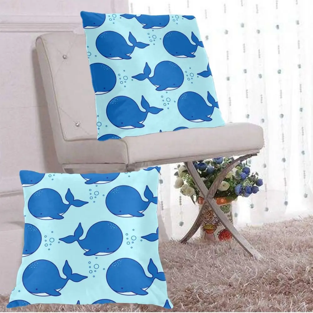 Decorative Pillowcase Blue Dolphin Throw Pillow Case Square Polyester Pillow Cover for Home Office 
Decorative Pillowcase Blue Dolphin Throw Pillow Case Square Polyester Pillow Cover for Home Office
