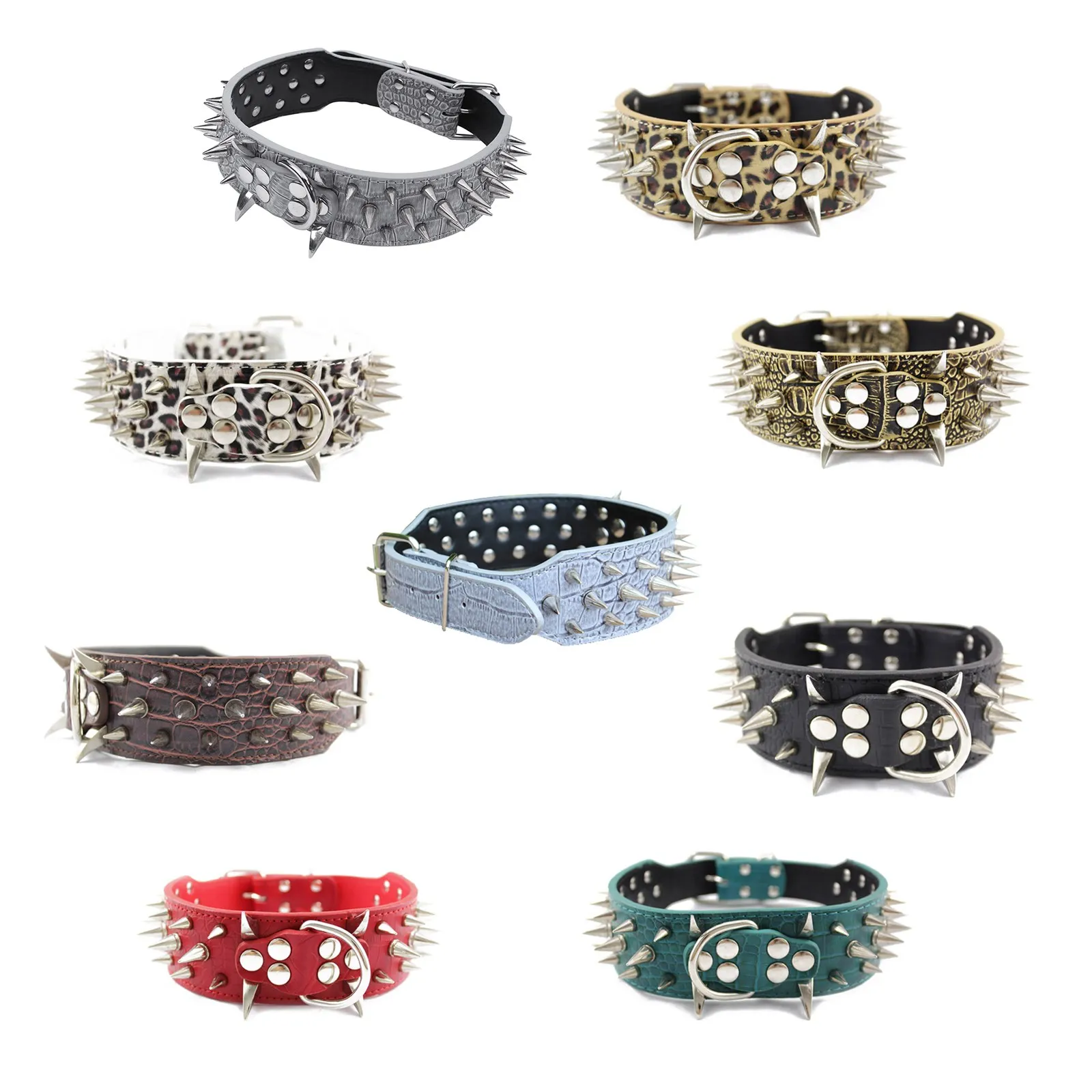 Leather Spiked Studded Dog Collar 2" Wide, 25 Spikes 44 Studs, Pit Bull, Boxer-Black M
Leather Spiked Studded Dog Collar 2" Wide, 25 Spikes 44 Studs, Pit Bull, Boxer-Black M