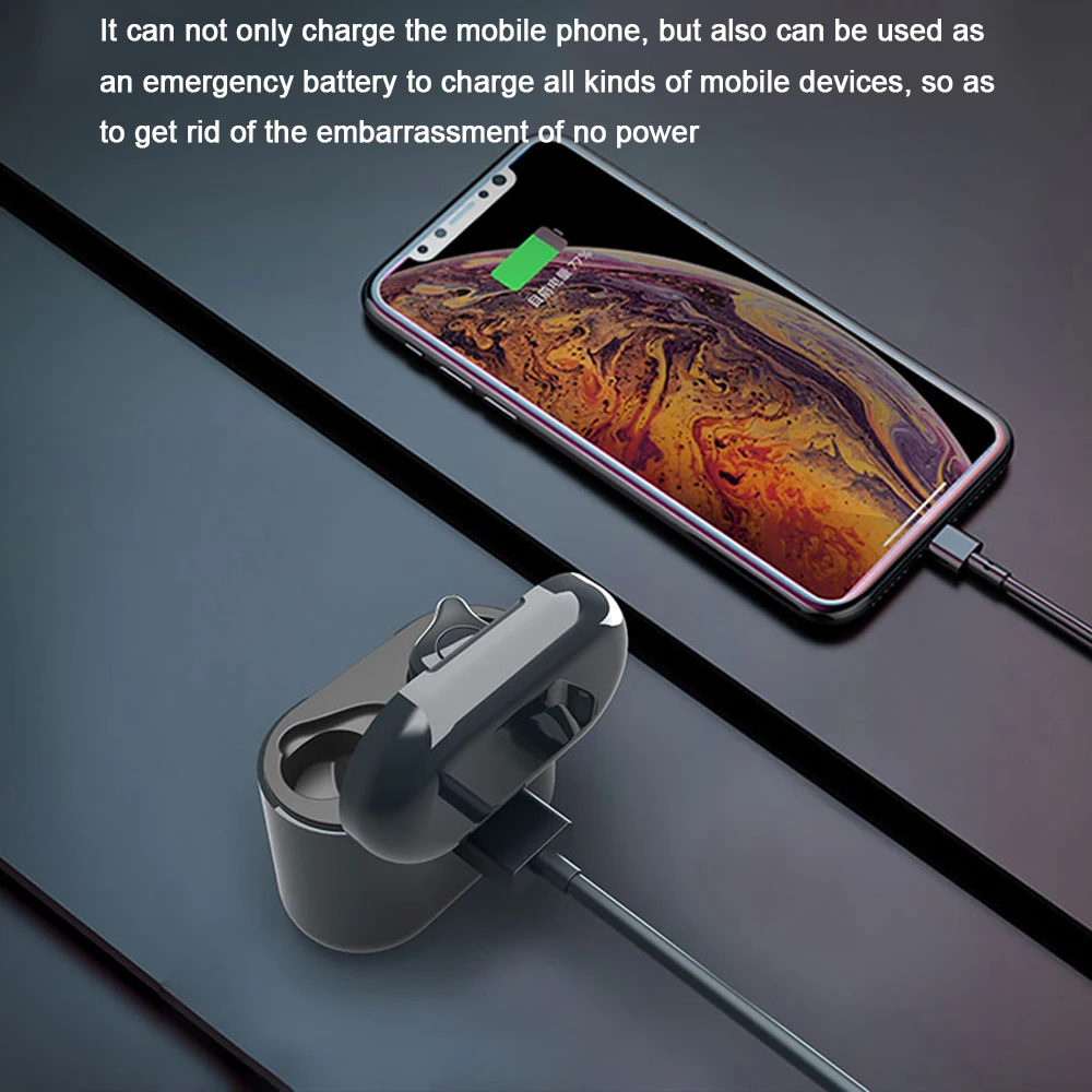 R5 туры беспроводные наушники Bluetooth 5 0 гарнитура чехол 9D стерео звук мини для Iphone